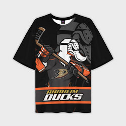 Футболка оверсайз мужская Анахайм Дакс, Anaheim Ducks, цвет: 3D-принт