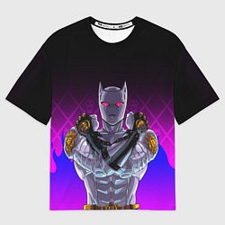 Мужская футболка оверсайз JOJO KILLER QUEEN КОРОЛЕВА УБИЙЦА FIRE STYLE