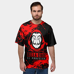 Футболка оверсайз мужская БУМАЖНЫЙ ДОМ LA CASA DE PAPEL BELLA CIAO, цвет: 3D-принт — фото 2