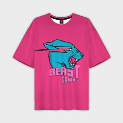 Футболка оверсайз мужская Mr Beast Gaming Full Print Pink edition, цвет: 3D-принт