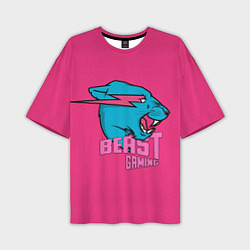 Мужская футболка оверсайз Mr Beast Gaming Full Print Pink edition