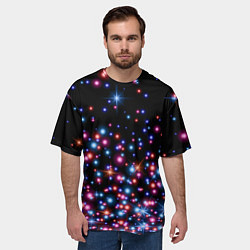 Футболка оверсайз мужская ПРАЗДНИЧНЫЕ НОВОГОДНИЕ ОГОНЬКИ 2022, цвет: 3D-принт — фото 2