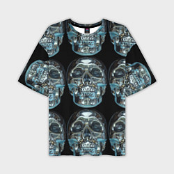 Футболка оверсайз мужская Skulls pattern 2028, цвет: 3D-принт