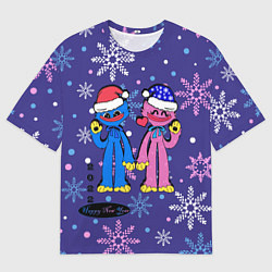 Футболка оверсайз мужская New Year Huggy WuggyKissy Missy, цвет: 3D-принт