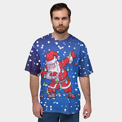Футболка оверсайз мужская ДАБ САНТА В ГИРЛЯНДЕ, цвет: 3D-принт — фото 2