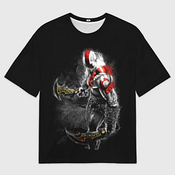Футболка оверсайз мужская БОГ ВОЙНЫ С МЕЧАМИ, КРАТОС, цвет: 3D-принт