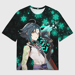 Футболка оверсайз мужская GENSHIN IMPACT СЯО НОВОГОДНИЙ, цвет: 3D-принт