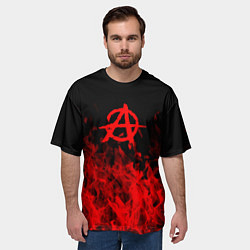 Футболка оверсайз мужская Гражданская оборона пламя, цвет: 3D-принт — фото 2