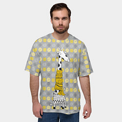 Футболка оверсайз мужская Милая жирафа в шарфе, цвет: 3D-принт — фото 2