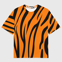 Футболка оверсайз мужская Текстура тиграtiger, цвет: 3D-принт
