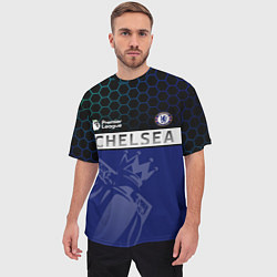 Футболка оверсайз мужская FC Chelsea London ФК Челси Лонон, цвет: 3D-принт — фото 2