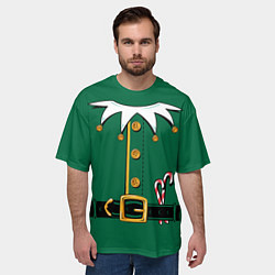 Футболка оверсайз мужская Christmas Elf Outfit, цвет: 3D-принт — фото 2