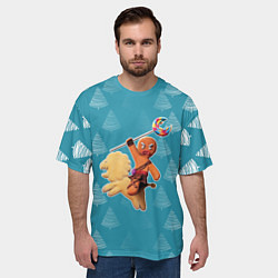 Футболка оверсайз мужская Шрек: Пряник на коне, цвет: 3D-принт — фото 2