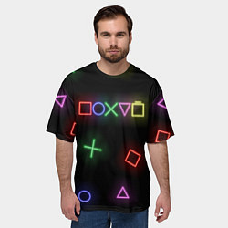 Футболка оверсайз мужская Неоновое безразличие, цвет: 3D-принт — фото 2