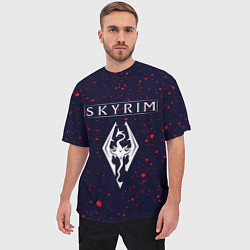 Футболка оверсайз мужская TESV: SKYRIM - Брызги, цвет: 3D-принт — фото 2