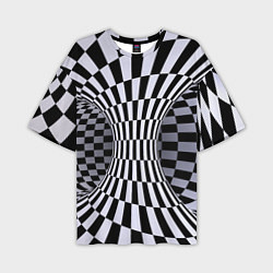 Футболка оверсайз мужская Оптическая Иллюзия, черно белая, цвет: 3D-принт