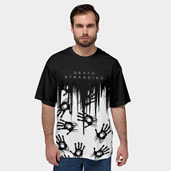Футболка оверсайз мужская Death Stranding Отпечаток ладони, цвет: 3D-принт — фото 2