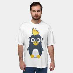 Футболка оверсайз мужская Linux пингвин Талисман для программистов, цвет: 3D-принт — фото 2