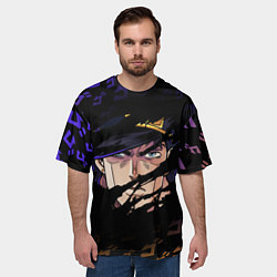 Футболка оверсайз мужская JOJOS BIZARRE ADVENTURE ЛИЦО ГЕРОЯ, цвет: 3D-принт — фото 2