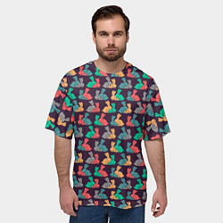 Футболка оверсайз мужская Кролики 18, цвет: 3D-принт — фото 2