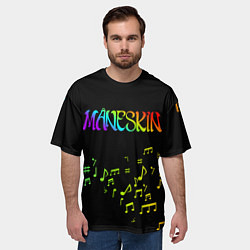 Футболка оверсайз мужская MANESKIN ЦВЕНОЙ МУЗЫКАЛЬНЫЙ, цвет: 3D-принт — фото 2