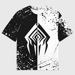 Мужская футболка оверсайз WARFRAME STALKER BLACK WHITE СТАЛКЕР