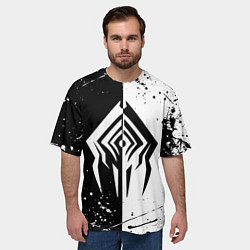 Футболка оверсайз мужская WARFRAME STALKER BLACK WHITE СТАЛКЕР, цвет: 3D-принт — фото 2