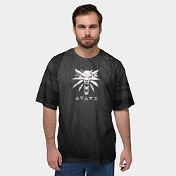 Футболка оверсайз мужская БЕЛЫЙ ВОЛК В ЛЕСУ ВЕДЬМАК, цвет: 3D-принт — фото 2