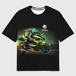 Футболка оверсайз мужская YAMAHA - famous racing team!, цвет: 3D-принт