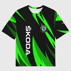 Мужская футболка оверсайз SKODA Логотип Узор