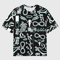 Футболка оверсайз мужская ТОКИЙСКИЕ МСТИТЕЛИ ГЛИТЧ, GLITCH, цвет: 3D-принт