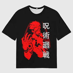 Футболка оверсайз мужская СУКУНА ДЕМОН, МАГИЧЕСКАЯ БИТВА НА СПИНЕ, цвет: 3D-принт