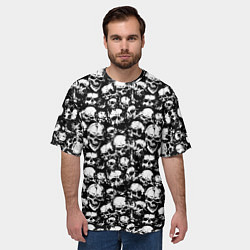 Футболка оверсайз мужская Screaming skulls, цвет: 3D-принт — фото 2