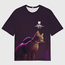 Мужская футболка оверсайз Stray: Wandering Cat