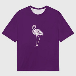 Футболка оверсайз мужская Фламинго в сиреневом, цвет: 3D-принт