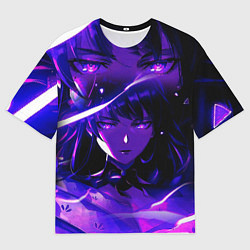 Футболка оверсайз мужская SHOGUN RAIDEN GENSHIN IMPACT НА СПИНЕ, цвет: 3D-принт