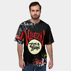 Футболка оверсайз мужская MANESKIN, ЛОГОТИПЫ РОК ГРУПП, цвет: 3D-принт — фото 2