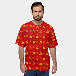 Футболка оверсайз мужская Серп и Молот - СССР, цвет: 3D-принт — фото 2