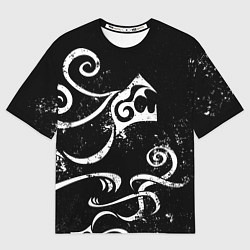 Футболка оверсайз мужская ТАТУИРОВКА ДРАКЕНА WHITE AND BLACK, цвет: 3D-принт