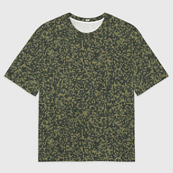 Футболка оверсайз мужская Цифра Флора пиксельный камуфляж, цвет: 3D-принт