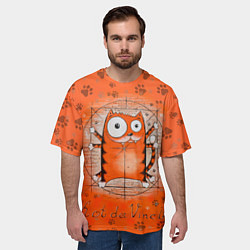 Футболка оверсайз мужская Kot da Vinci, цвет: 3D-принт — фото 2