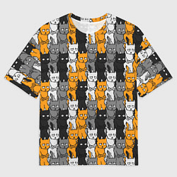 Футболка оверсайз мужская Злой Кот мем, цвет: 3D-принт