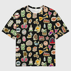 Футболка оверсайз мужская Россия и СССР паттерн, цвет: 3D-принт