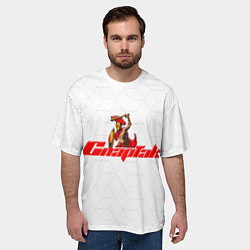 Футболка оверсайз мужская Гладиатор Красно-белый, цвет: 3D-принт — фото 2