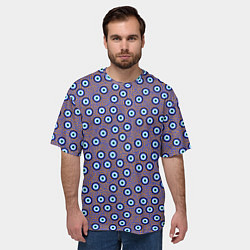 Футболка оверсайз мужская Глаза от сглаза паттерн крупно, цвет: 3D-принт — фото 2