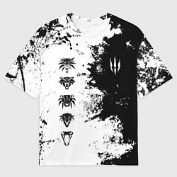 Футболка оверсайз мужская ШКОЛЫ И ЗНАКИ ВЕДЬМАКОВ, цвет: 3D-принт