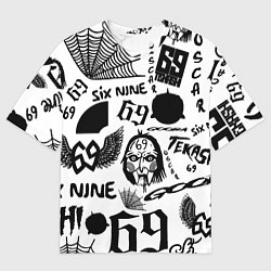 Футболка оверсайз мужская 6IX9INE - Pattern, цвет: 3D-принт