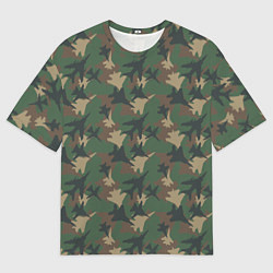 Футболка оверсайз мужская Самолёты камуфляж, цвет: 3D-принт