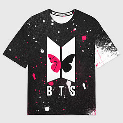Футболка оверсайз мужская BTS Бабочка, цвет: 3D-принт