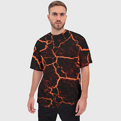 Футболка оверсайз мужская Раскаленная лаваhot lava, цвет: 3D-принт — фото 2